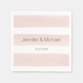Modern Blush Stripes Cocktail servet
