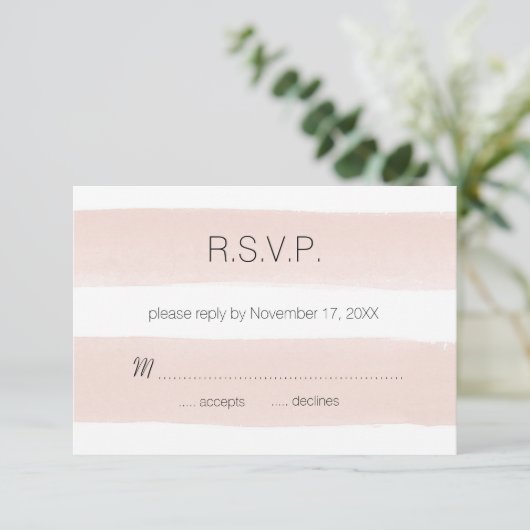 Modern Blush Stripes RSVP (Staand voorkant)