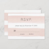 Modern Blush Stripes RSVP (Voorkant / Achterkant)