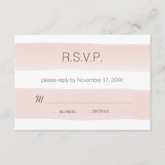 Modern Blush Stripes RSVP Kaartje