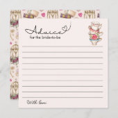 Modern Blush Tea Party Vrijgezellenfeest advies Notitiekaartje (Voorkant / Achterkant)