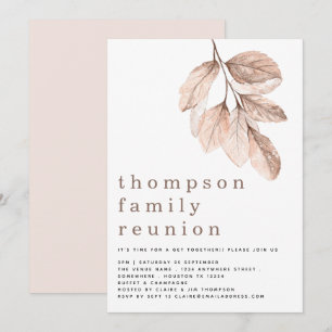 Modern Blush verlaat familie reünie feest Kaart