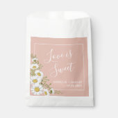 Modern Blush & White Daisies Wedding Bedankzakje (Voorkant)