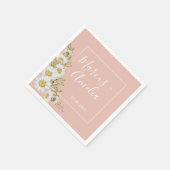 Modern Blush & White Daisies Wedding Servet (Hoek)