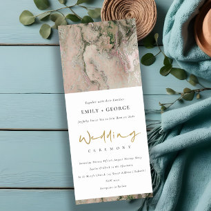 MODERN BLUSKY ROOS GOLD FOIL AGATE WEDDING KAART
