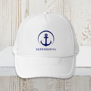 Modern Boat Anchor Monogram Trucker Pet