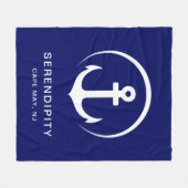 Modern Boat Anchor Navy Blue Fleece Deken (Voorkant (Horizontaal))