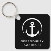 Modern Boat Anchor Zwart Sleutelhanger (Voorkant)
