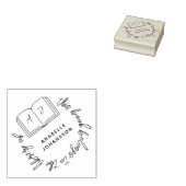Modern boek ronde handgeschreven aangepaste biblio 	rubberstempel (Gestempeld)