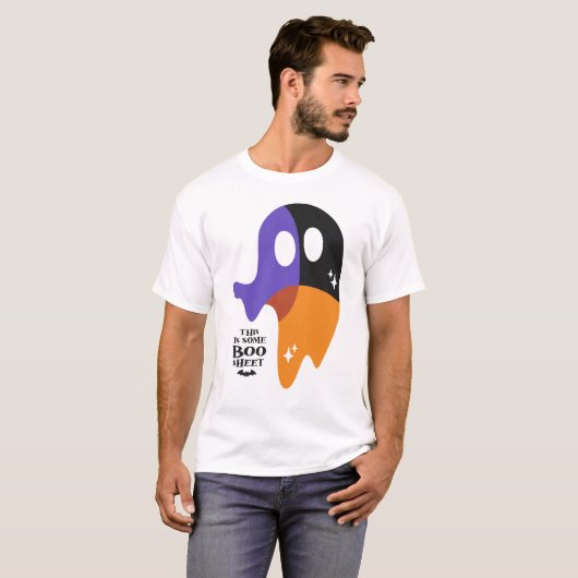 Modern Boekenblad - Grappige Ghost Halloween-look T-shirt (Voorkant volledig)