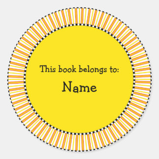 Modern boekplaatontwerp ronde sticker