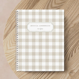 Modern Boerderij Beige Buffalo Geruite Recept Notitieboek