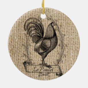 Modern Boerderij Chicken frans land haan Keramisch Ornament