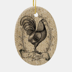Modern Boerderij Chicken frans land haan Keramisch Ornament