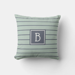 Modern boerderijhuis met monogram groen & blauw ge kussen