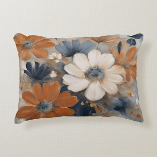 Modern boerderijstijl Navy Blauwe Verbrande Oranje Accent Kussen