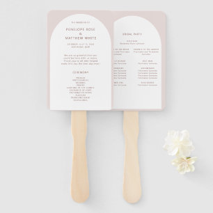 Modern Bohemian Arch Ceremony Programme Hand Fan Handwaaier