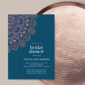 Modern Bohemian Blue Mandala Vrijgezellenfeest Kaart