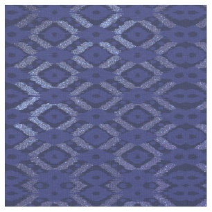 Modern Bohemian Cobalt Navy Glitter Ikat Pattern Stof