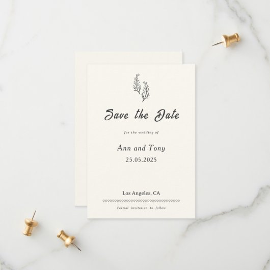 Modern Bohemian Desert Romance | Save the Date (Devant/Arrière en situation)