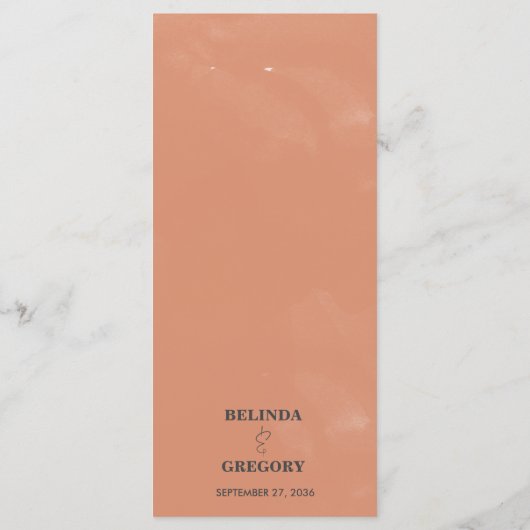 Modern Bohemian Terracotta Abstracte bruiloft Menu (Achterkant)