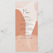 Modern Bohemian Terracotta Abstracte bruiloft Menu (Voorkant)