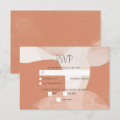 Modern Bohemian Terracotta Abstracte bruiloft RSVP Kaartje (Voorkant / Achterkant)