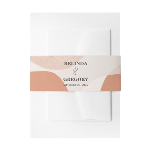 Modern Bohemian Terracotta Abstracte bruiloft Uitnodigingen Wikkel (Voorkant Voorbeeld)