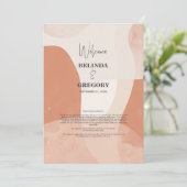 Modern Bohemian Terracotta Wedding Itinerary Programma (Staand voorkant)