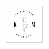 Modern Bohemian Wedding Monogram Save the Date Zelfinktende Stempel (Design)