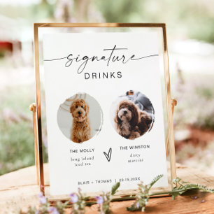 Modern Boho 2 Foto Handtekening Drink  Poster