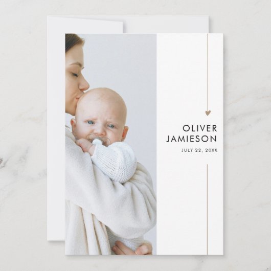 Modern Boho 2 Photo Baby Shower Bedankkaart (Voorkant)