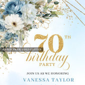 Modern Boho 70th Birthday Floral Invitation