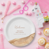 Modern Boho Abstract Desert Baby shower Welkom Papieren Bordje (Feest)