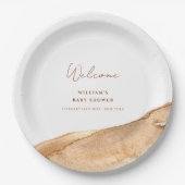 Modern Boho Abstract Desert Baby shower Welkom Papieren Bordje (Voorkant)