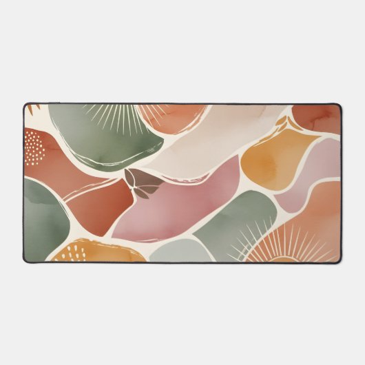 Modern Boho Abstract Earth Tones Bureaumat (Voorkant)