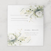 Modern Boho Abstract Groen Wit Bloemen Bruiloft (Buitenkant ongevouwen)