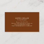 Modern Boho Abstract Lines Designer | Dark Brown Visitekaartje (Achterkant)