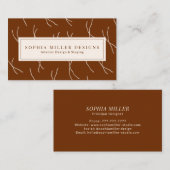 Modern Boho Abstract Lines Designer | Dark Brown Visitekaartje (Voorkant / Achterkant)