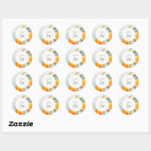 Modern Boho Abstract Schetsend Sinaasappel Tuin Lo Ronde Sticker (Vel)