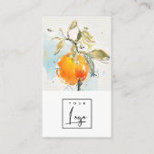 Modern Boho Abstract Schetsend Sinaasappel Tuin Lo Visitekaartje (Voorkant)