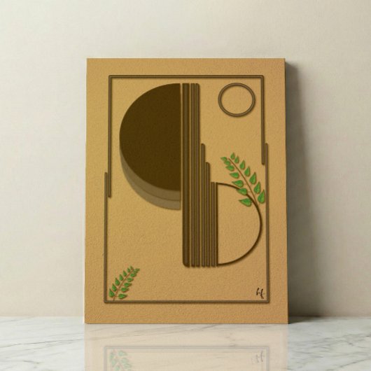 Modern Boho Abstract Wall Art - 3D Textured Canvas Afdruk