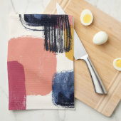 Modern Boho Abstracte penseelstreek -Vetgedrukte r Theedoek (Quarter Fold)