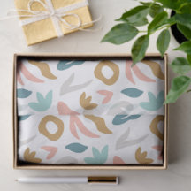 Modern Boho Abstracte Vormen Patroon in Teal, Terr
