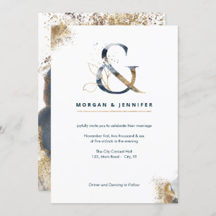Modern boho ampersand marvy and gold kaart