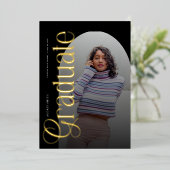 Modern Boho Arch 2 Photos Graduation Folie Uitnodiging (Staand Voorkant)