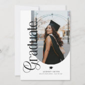 Modern Boho Arch 2 Photos Graduation Kaart (Voorkant)