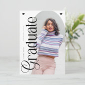 Modern Boho Arch 2 Photos Graduation Kaart (Staand voorkant)