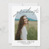 Modern Boho Arch 4 foto's Afstuderen Aankondiging (Voorkant)