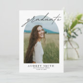 Modern Boho Arch 4 foto's Afstuderen Aankondiging (Staand voorkant)